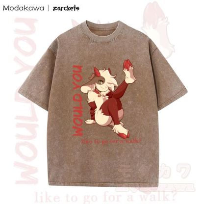 MODAKAWA X zarckets WOULD YOU Sheep Print Washed T-shirt - Coffee - 5XL - image 3