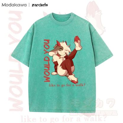 MODAKAWA X zarckets WOULD YOU Sheep Print Washed T-shirt - Green - 5XL - image 1