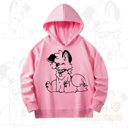 MODAKAWA X Popipeko Cute Dog Print Long Sleeve Hooded Sweatshirt - Pink - 4XL - image 11