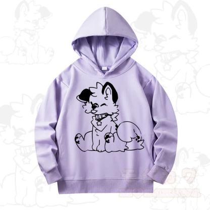 MODAKAWA X Popipeko Cute Dog Print Long Sleeve Hooded Sweatshirt - Purple - 4XL - image 13