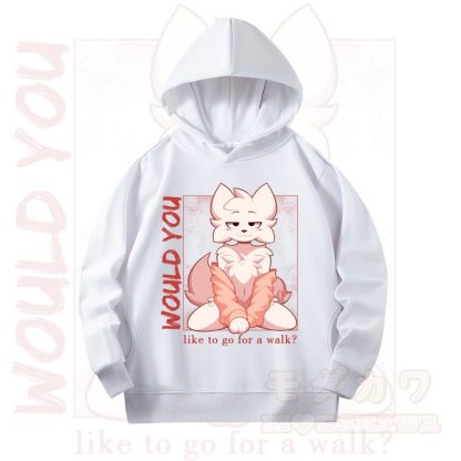 MODAKAWA X zarckets WOULD YOU Fox Print Long Sleeve Hooded Sweatshirt - White - 4XL - image 7