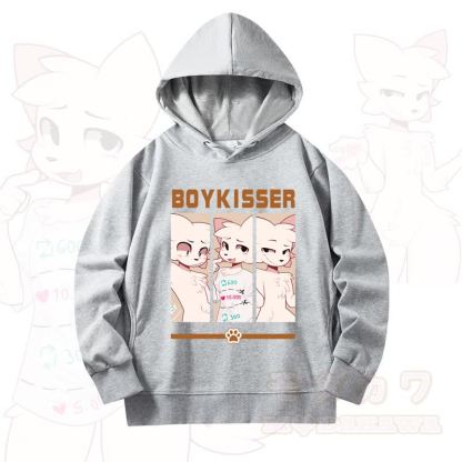 MODAKAWA X zarckets Fox Print Long Sleeve Hooded Sweatshirt - Grey - 4XL - image 3