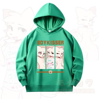MODAKAWA X zarckets Fox Print Long Sleeve Hooded Sweatshirt - Green - 4XL - image 12