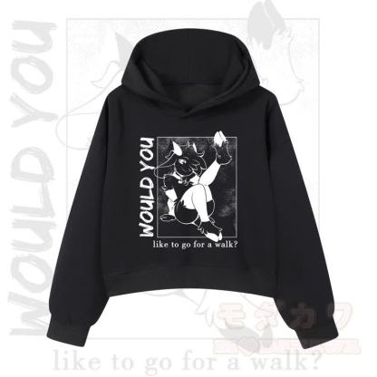 MODAKAWA X zarckets WOULD YOU Fox Graphic Cropped Cotton Hoodie - Black - 3XL - image 2
