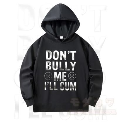 MODAKAWA DON'T BULLY ME Print Long Sleeve Hooded Sweatshirt - Black - 4XL - image 1