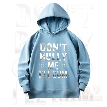 MODAKAWA DON'T BULLY ME Print Long Sleeve Hooded Sweatshirt - Light Blue - 4XL - image 5