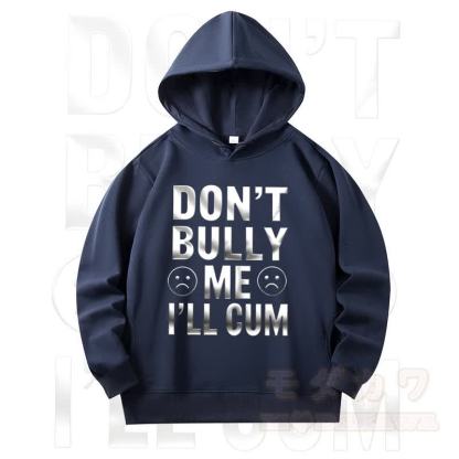 MODAKAWA DON'T BULLY ME Print Long Sleeve Hooded Sweatshirt - Navy Blue - 4XL - image 11
