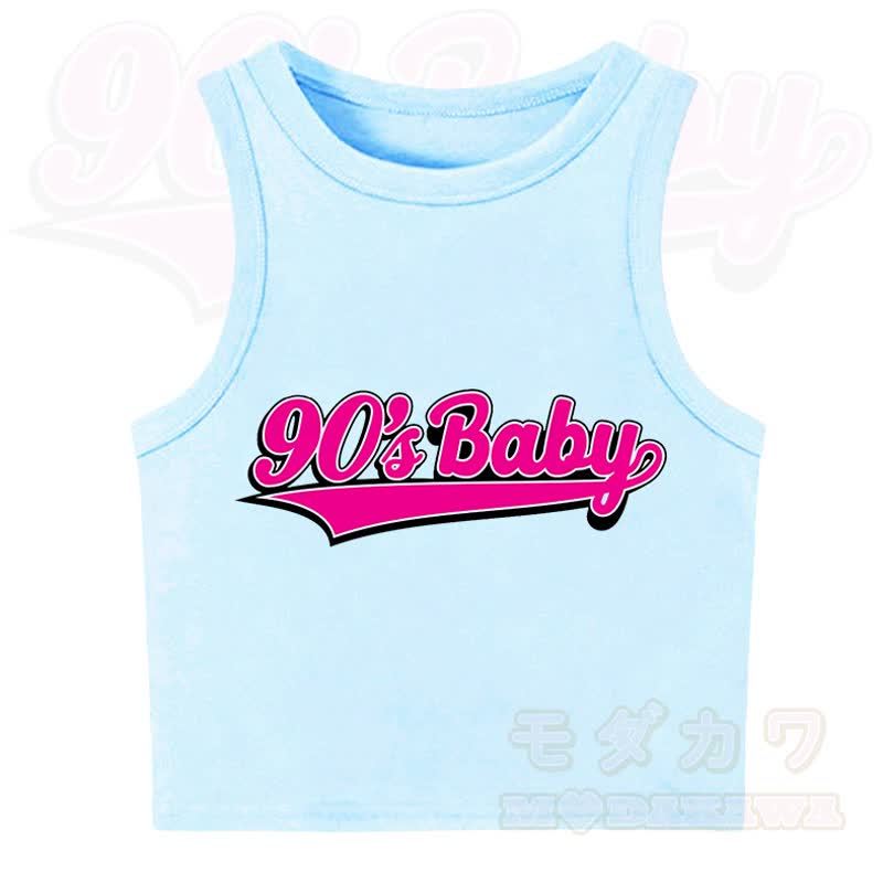 MODAKAWA 90'S BABY Casual Cropped Tank Top - Blue - XL - image 1