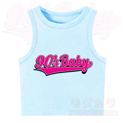 MODAKAWA 90'S BABY Casual Cropped Tank Top - Blue - XL - image 1