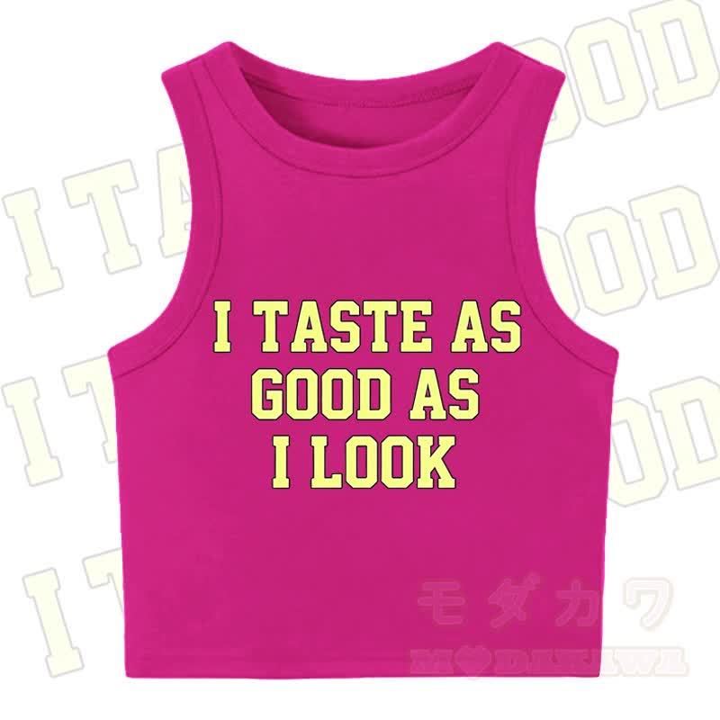 MODAKAWA I TASTE AS GOOD AS I LOOK Casual Cropped Tank Top - Dark Pink - XL - image 1
