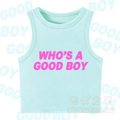 MODAKAWA WHO'S A GOOD BOY Casual Cropped Tank Top - Green - XL - image 8