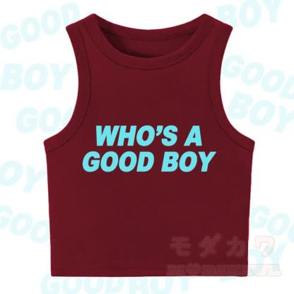 MODAKAWA WHO'S A GOOD BOY Casual Cropped Tank Top - Brown - XL - image 6