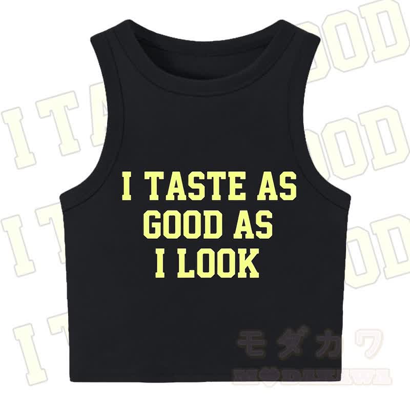 MODAKAWA I TASTE AS GOOD AS I LOOK Casual Cropped Tank Top - Black - XL - image 5
