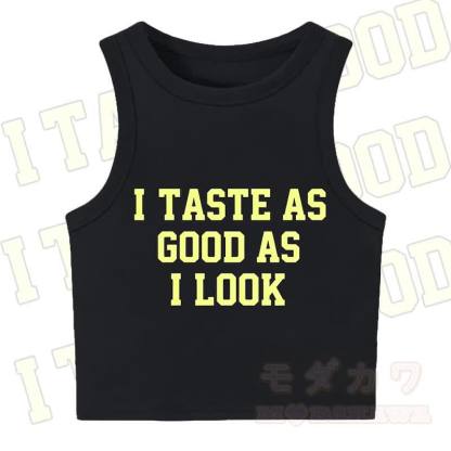 MODAKAWA I TASTE AS GOOD AS I LOOK Casual Cropped Tank Top - Black - XL - image 5