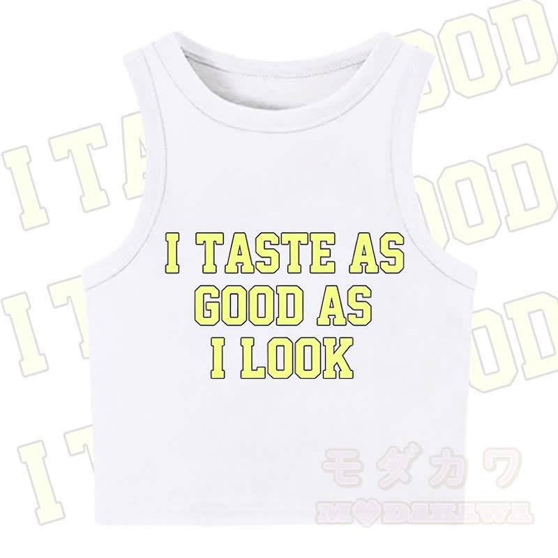 MODAKAWA I TASTE AS GOOD AS I LOOK Casual Cropped Tank Top - White - XL - image 4