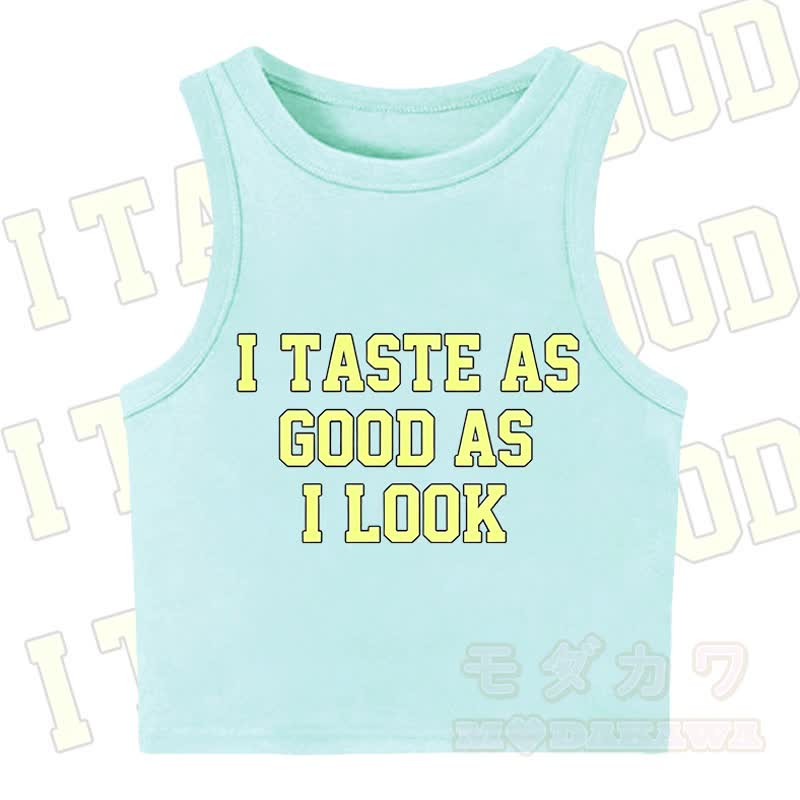 MODAKAWA I TASTE AS GOOD AS I LOOK Casual Cropped Tank Top - Green - XL - image 6