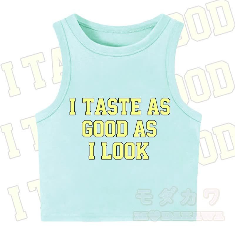 MODAKAWA I TASTE AS GOOD AS I LOOK Casual Cropped Tank Top - Green - XL - image 6