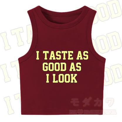 MODAKAWA I TASTE AS GOOD AS I LOOK Casual Cropped Tank Top - Brown - XL - image 3