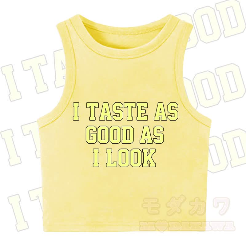 MODAKAWA I TASTE AS GOOD AS I LOOK Casual Cropped Tank Top - Yellow - XL - image 2