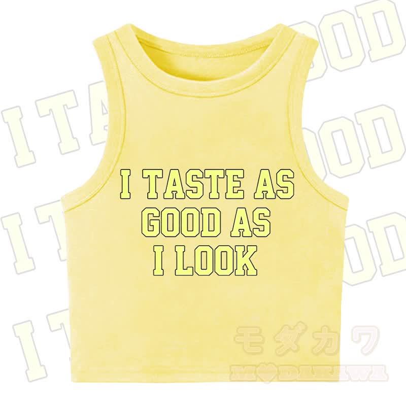 MODAKAWA I TASTE AS GOOD AS I LOOK Casual Cropped Tank Top - Yellow - XL - image 2