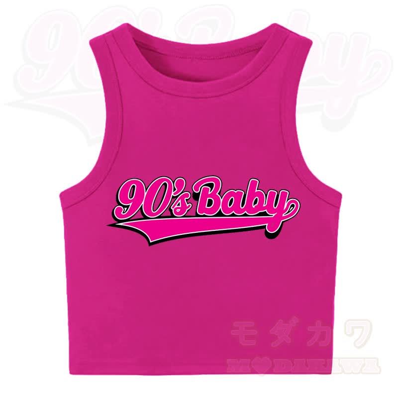 MODAKAWA 90'S BABY Casual Cropped Tank Top - Dark Pink - XL - image 2