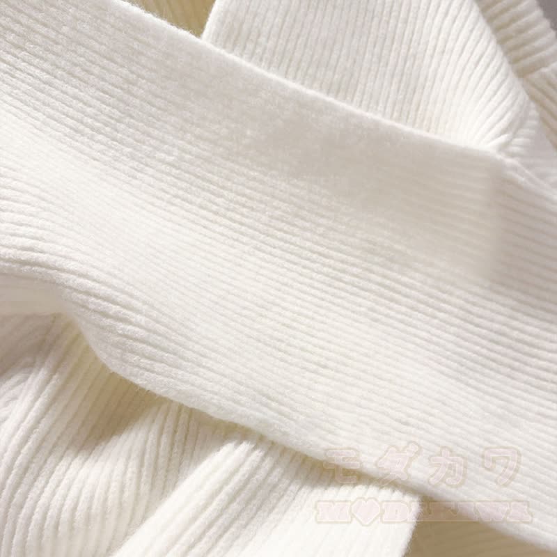Cross Wrap Off Shoulder Irregular Loose Cropped Knit Sweater - image 14