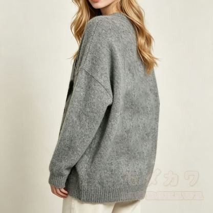 Vintage Casual Dog Pattern Loose Drop Shoulder Knit Sweater - image 4