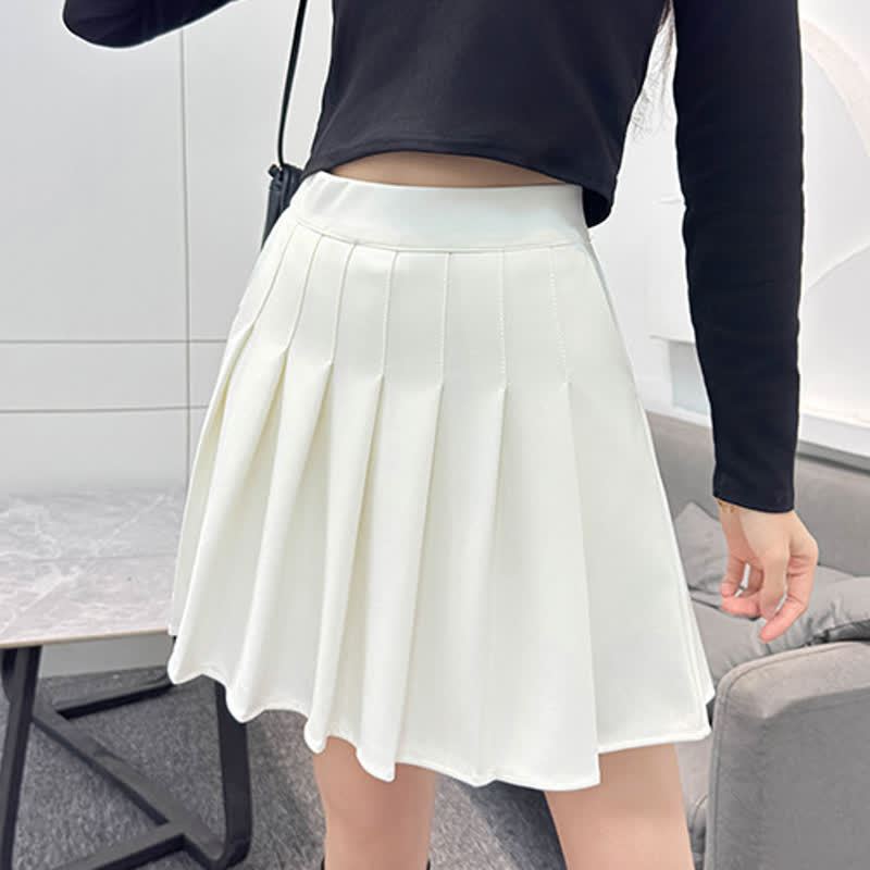College Style Sailor Collar Sweatshirt Ruffled Tiered Skirt Three Piece Set - image 2