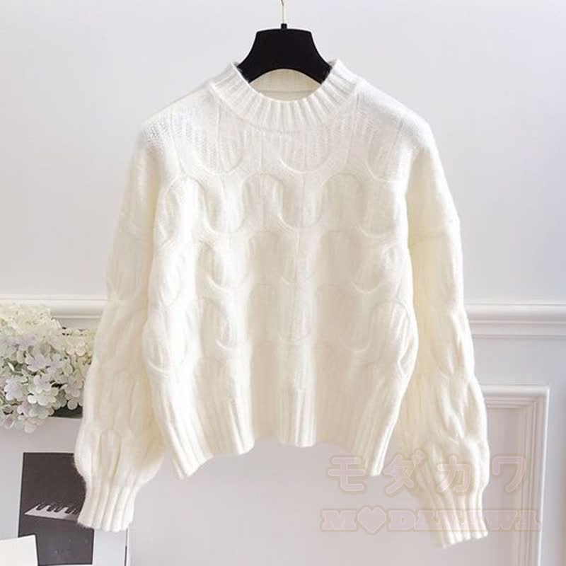 Vintage Cable Knit Turtleneck Sweater Cami Dress Two Pieces Set  - White Top - 3XL - image 3