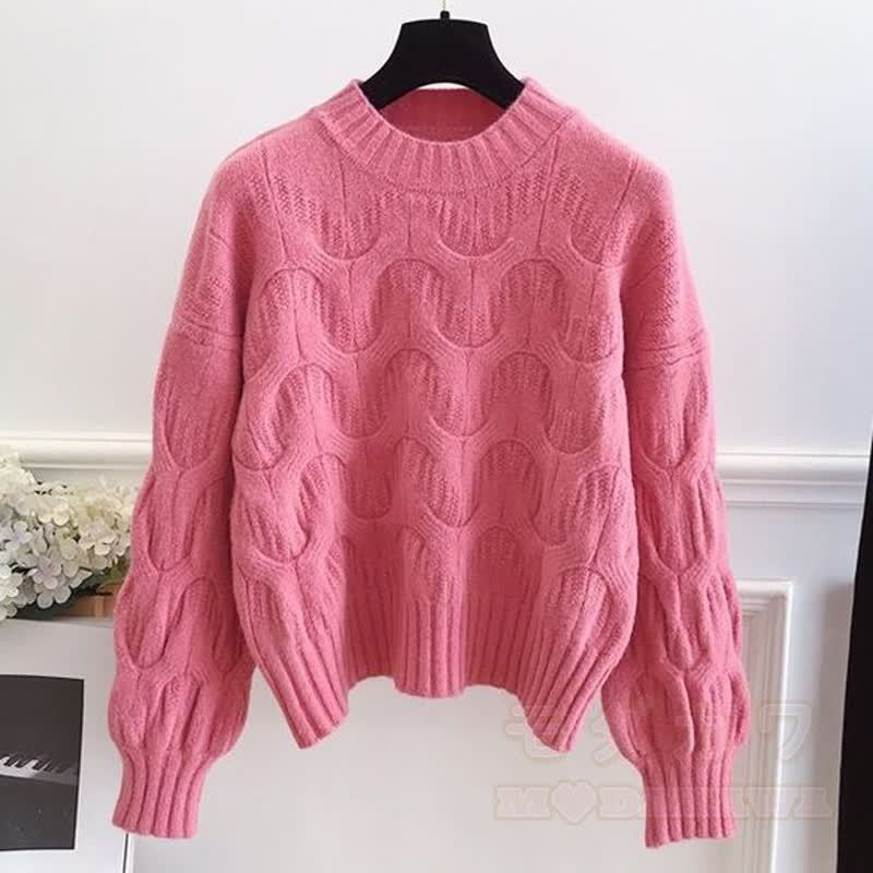 Vintage Cable Knit Turtleneck Sweater Cami Dress Two Pieces Set  - Pink Top - 3XL - image 6