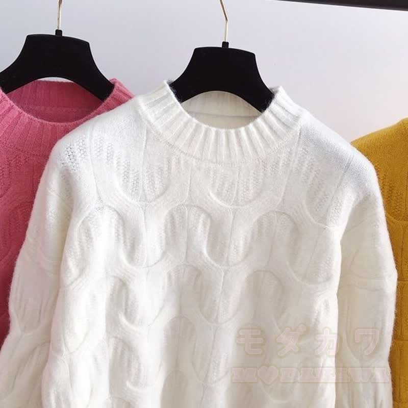 Vintage Cable Knit Turtleneck Sweater Cami Dress Two Pieces Set  - image 4