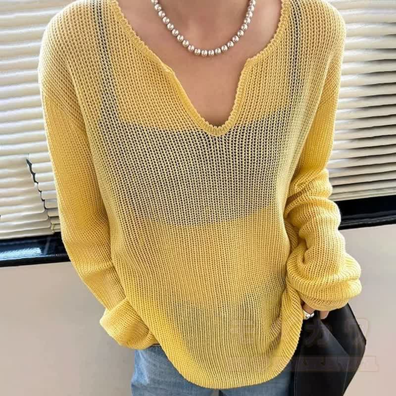 Vintage Knit Long Sleeve Top Heart Floral Embroidery Jeans Two Pieces Set - Yellow Top - 3XL - image 3