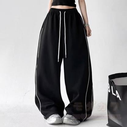 Y2K Horse Print Off‑Shoulder Sweatshirt Drawstring Pants Two Pieces Set - image 6