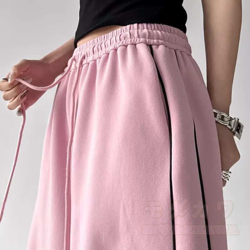 Y2K Horse Print Off‑Shoulder Sweatshirt Drawstring Pants Two Pieces Set - image 8