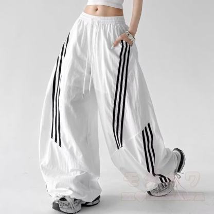 Goat Print Cropped Hoodie Striped Wide‑Leg Pants Two Pieces Set - image 7