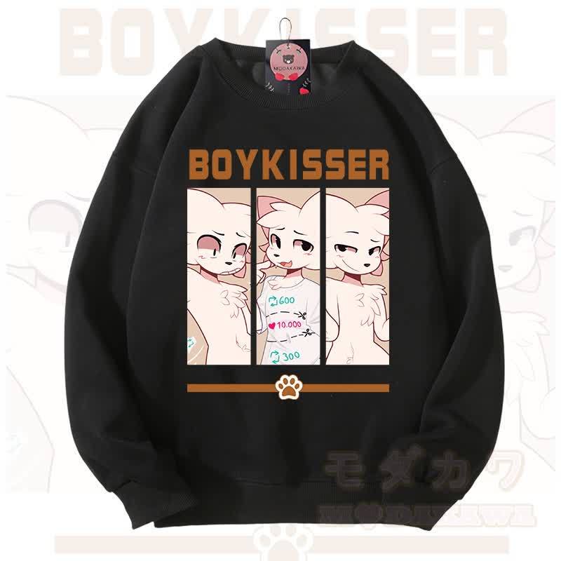 MODAKAWA X zarckets BOYKISSER Fox Graphic Unisex Sweatshirt - Black - 3XL - image 1