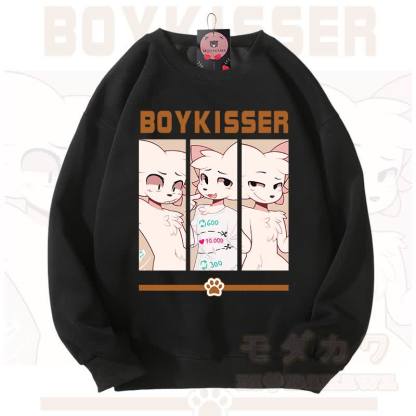 MODAKAWA X zarckets BOYKISSER Fox Graphic Unisex Sweatshirt - Black - 3XL - image 1