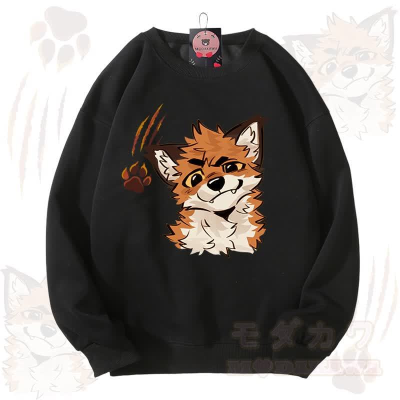 MODAKAWA X atka Fox Graphic Unisex Sweatshirt - Black - 3XL - image 5
