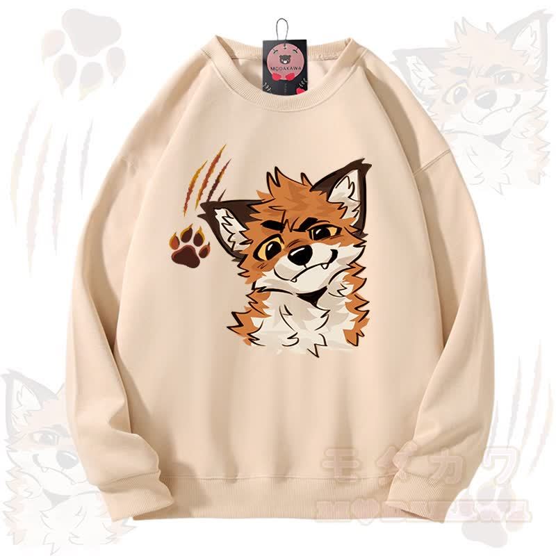 MODAKAWA X atka Fox Graphic Unisex Sweatshirt - Apricot - 3XL - image 2