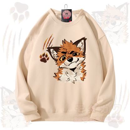 MODAKAWA X atka Fox Graphic Unisex Sweatshirt - Apricot - 3XL - image 2