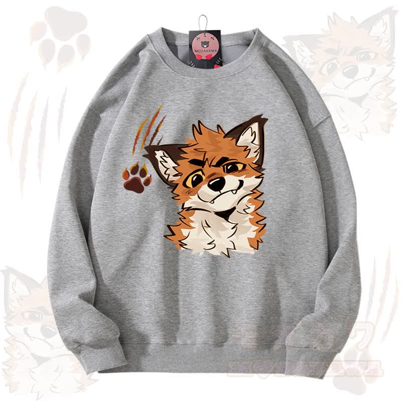 MODAKAWA X atka Fox Graphic Unisex Sweatshirt - Grey - 3XL - image 15