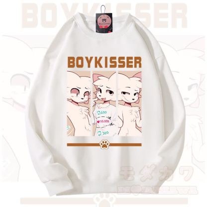 MODAKAWA X zarckets BOYKISSER Fox Graphic Unisex Sweatshirt - White - 3XL - image 5