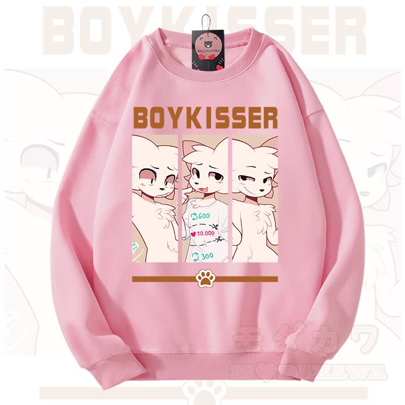 MODAKAWA X zarckets BOYKISSER Fox Graphic Unisex Sweatshirt - Pink - 3XL - image 2