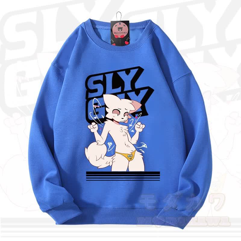 MODAKAWA X zarckets SLY GUY Fox Graphic Unisex Sweatshirt - Blue - 3XL - image 10