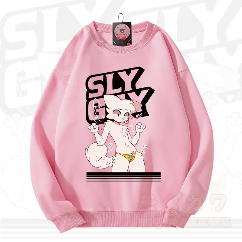 MODAKAWA X zarckets SLY GUY Fox Graphic Unisex Sweatshirt - Pink - 3XL - image 3