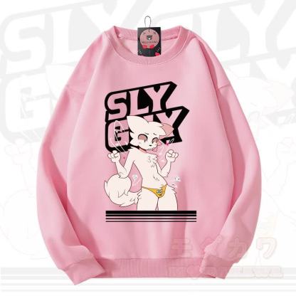 MODAKAWA X zarckets SLY GUY Fox Graphic Unisex Sweatshirt - Pink - 3XL - image 3