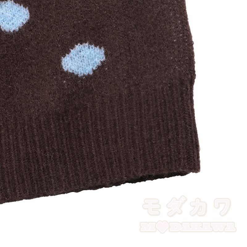 Vintage Polka Dot Long Sleeve Knit Cardigan - image 5