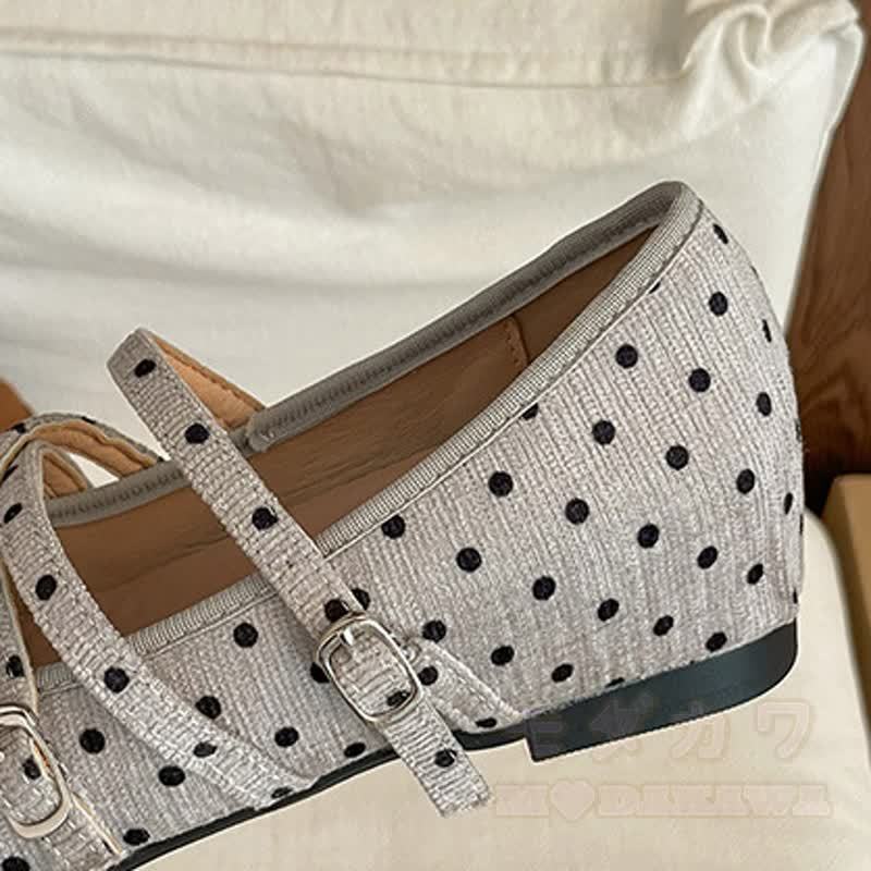 Vintage Polka Dot Bow Mary Jane Ballet Flats - image 10