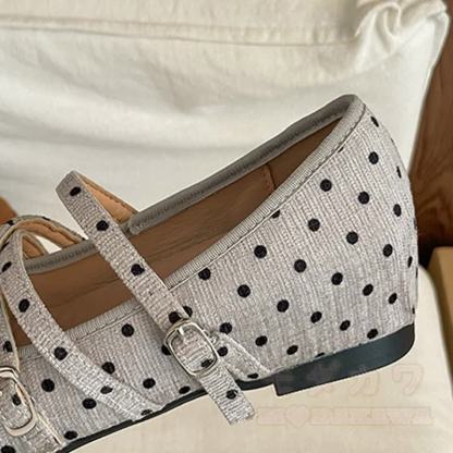 Vintage Polka Dot Bow Mary Jane Ballet Flats - image 10