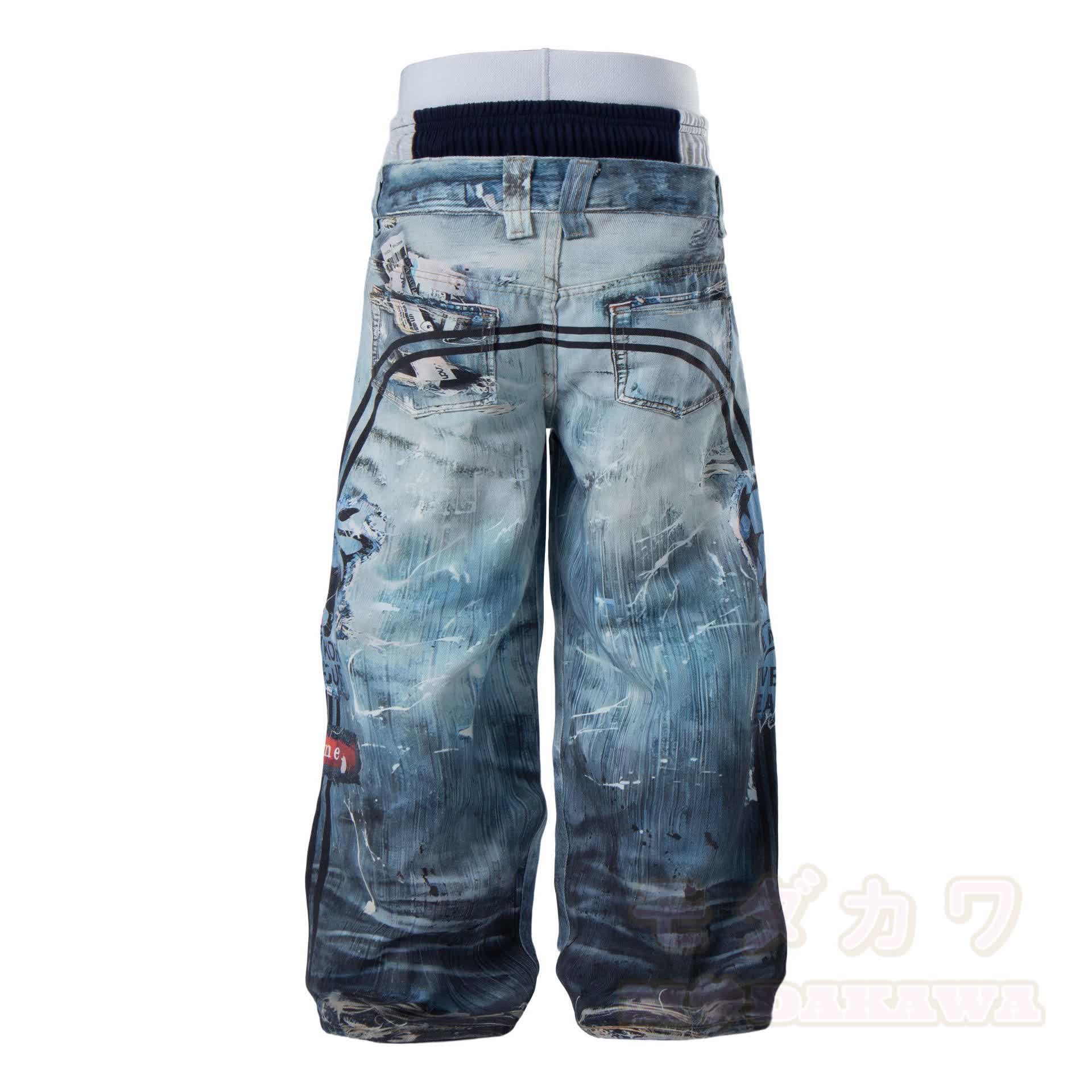 Y2K Streetwear Triple-Waistband Baggy Jeans - image 6